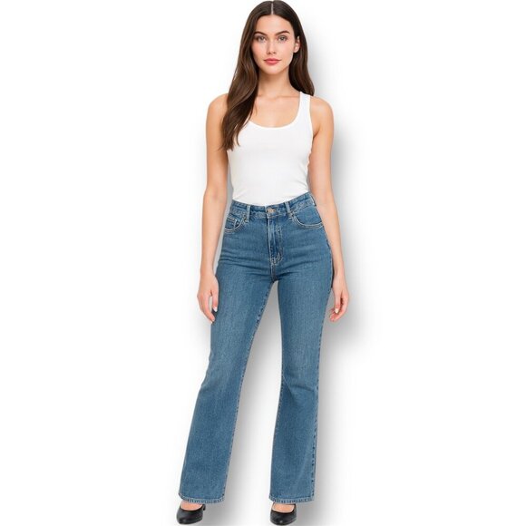 Lauren Ralph Lauren Womens Size 16 Bootcut Blue Denim Jeans Embroidered Pockets - Picture 1 of 14